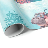 Hippo Scuba diver underwater  ラッピングペーパー (ロールコーナー)