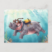 Hippo scuba diving underwater  ポストカード (正面)