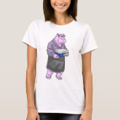 Hippo Secretary Stack of paper Office Tシャツ (正面)