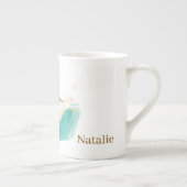 Hippo Surfer in Bikini for Christmas ボーンチャイナマグカップ (右)