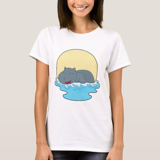 Hippo Swimming Tシャツ (正面)