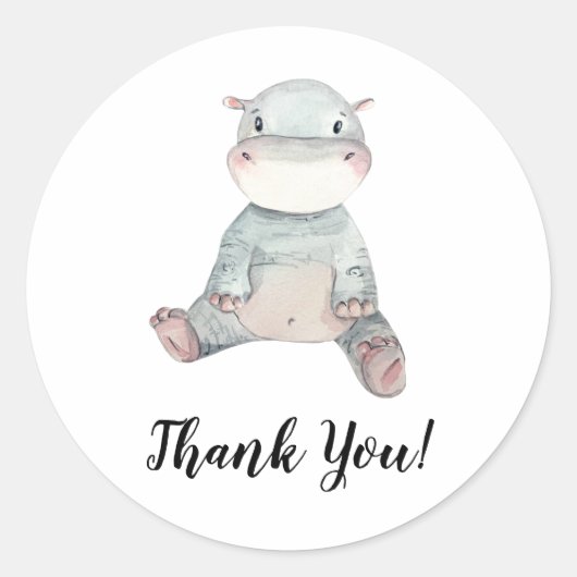 Hippo Thank You ラウンドシール (正面)