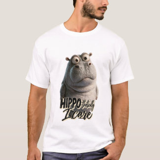 HIPPO-thetically, I Care – Funny Hippo Pun Tシャツ