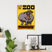Hippo: Visit Zoo Philadelphia ポスター (ホームオフィス)