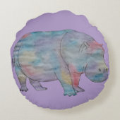 Hippo watercolour ラウンドクッション (裏面)