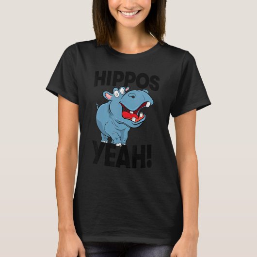 Hippo Yeah   Women Hippopotamus Party Tシャツ (正面)
