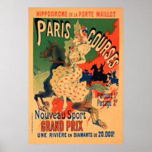 Hippodrome de Porte Maillot，パリコースヴィンテージ ポスター