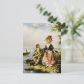 Hippolyte Lucas著「Flirt au Bord de la Mer」 ポストカード (スタンド正面)