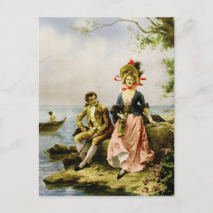 Hippolyte Lucas著「Flirt au Bord de la Mer」 ポストカード