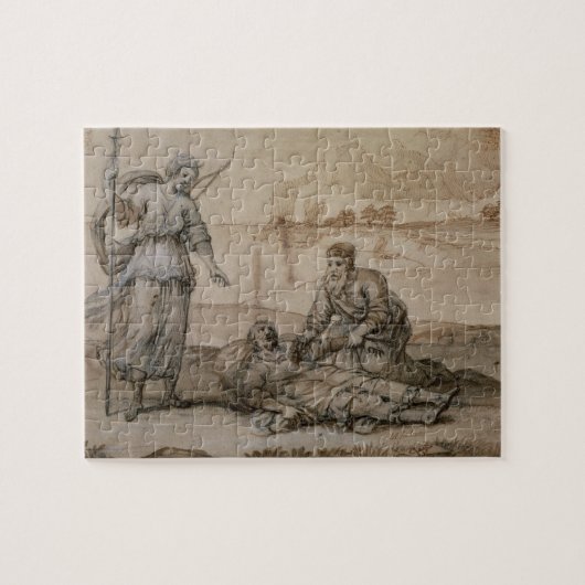 Hippolytusを復興させるAsclepius (ペン及びインクの洗浄 ジグソーパズル (横)