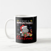 HippopotamusクリスマスFのためにHippopotamusが欲しい コーヒーマグカップ (左)