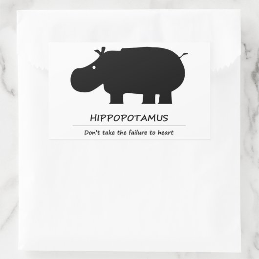 hippopotamus 長方形シール (バッグ)