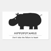 hippopotamus 長方形シール (正面)