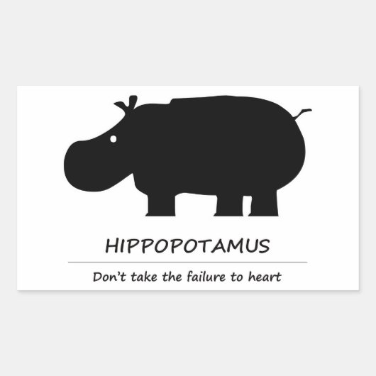 hippopotamus 長方形シール (正面)