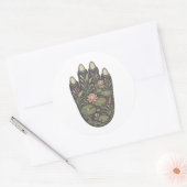 Hippopotamus Botanical Footprint Nature Sticker ラウンドシール (封筒)