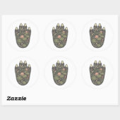 Hippopotamus Botanical Footprint Nature Sticker ラウンドシール (シート)