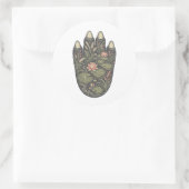 Hippopotamus Botanical Footprint Nature Sticker ラウンドシール (バッグ)