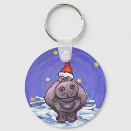 Hippopotamus Christmas キーホルダー
