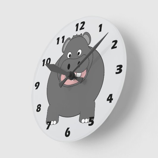 Hippopotamus Design ラウンド壁時計 (傾斜)