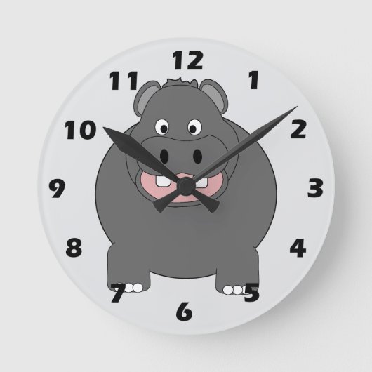Hippopotamus Design ラウンド壁時計 (正面)