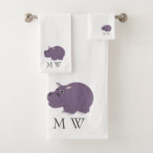 Hippopotamus Design Monogrammed バスタオルセット (インサイチュ)