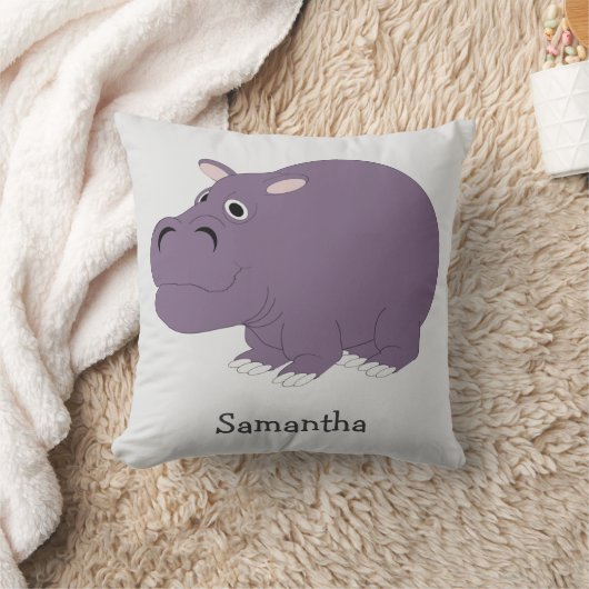 Hippopotamus Design Personalised クッション (ブランケット)