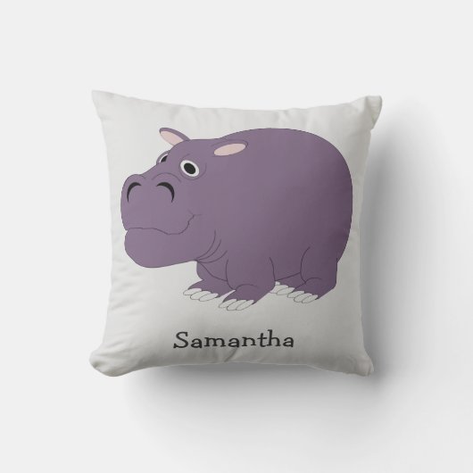 Hippopotamus Design Personalised クッション (正面)