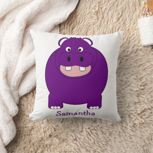Hippopotamus Design Personalised クッション (ブランケット)