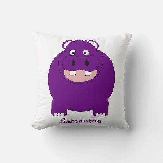 Hippopotamus Design Personalised クッション (正面)