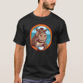 Hippopotamus Drinking Coffee Cute Hippo Wildlife 1 Tシャツ (正面)