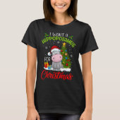 Hippopotamus For Christmas Xmas Tシャツ (正面)