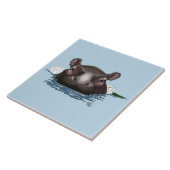 Hippopotamus White Lotus Blue タイル (側面)