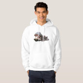 Hippopotamus White Men's Hoodies パーカ (正面フル)