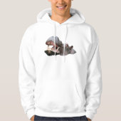 Hippopotamus White Men's Hoodies パーカ (正面)