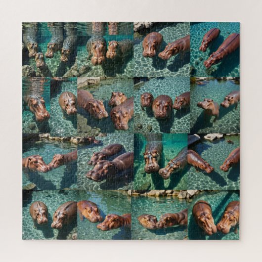 Hippos at 遊: A Pond Paradise ジグソーパズル (縦)