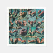 Hippos at 遊: A Pond Paradise スタンダードカクテルナプキン (正面)