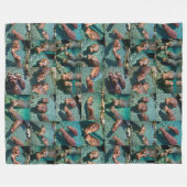 Hippos at 遊: A Pond Paradise フリースブランケット (正面(横))