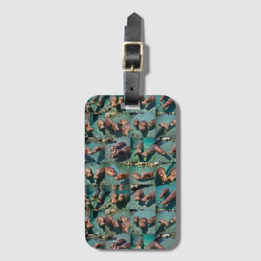 Hippos at 遊: A Pond Paradise ラゲッジタグ (正面縦)