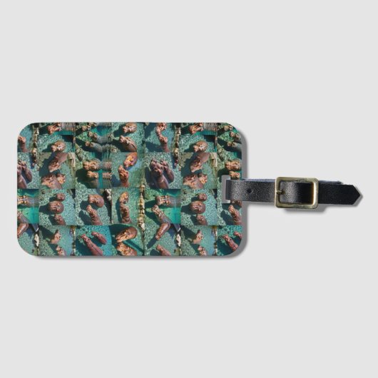 Hippos at 遊: A Pond Paradise ラゲッジタグ (正面横)