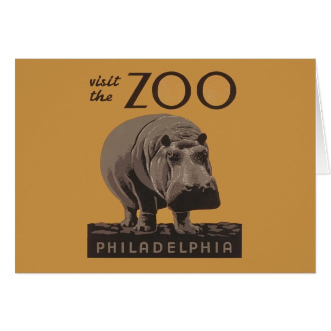 Hippotamusヴィンテージhippo zoo poster wpa (正面横)