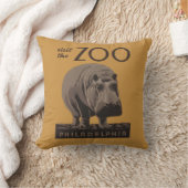 Hippotamusヴィンテージhippo zoo poster wpa クッション (ブランケット)