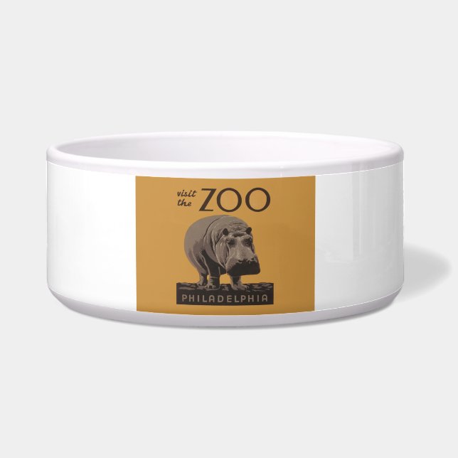 Hippotamusヴィンテージhippo zoo poster wpa ボウル (正面)