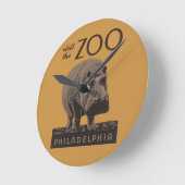 Hippotamusヴィンテージhippo zoo poster wpa ラウンド壁時計 (傾斜)
