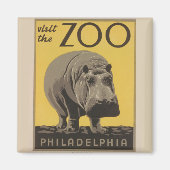 HippotamusヴィンテージWPA動物園ポスターフィラデルフィア マグネット (正面)