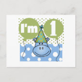 Hippotamus 1st誕生日Tシャツとギフト ポストカード (正面)