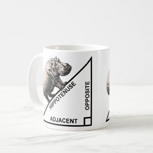 Hippotenuseの斜辺のおもしろいな数学の幾何学のマグ コーヒーマグカップ (正面左)