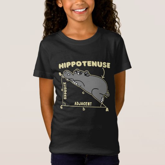 Hippotenuse Cute Math Hippopotamus For Children Tシャツ (正面)