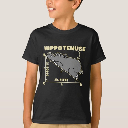 Hippotenuse Cute Math Hippopotamus For Children Tシャツ (正面)