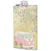 HippyヴァンButterfliesおよび花の金ゴールド フラスク (左)