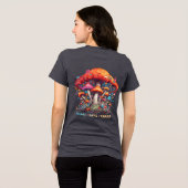 Hippy Boho Mushroom Peace Love Vegan トライブレンドＴシャツ (裏面全面)